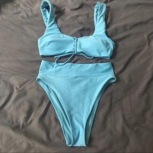 Aerie Wide Strap Scoop and High Cut Cheeky Bikini
